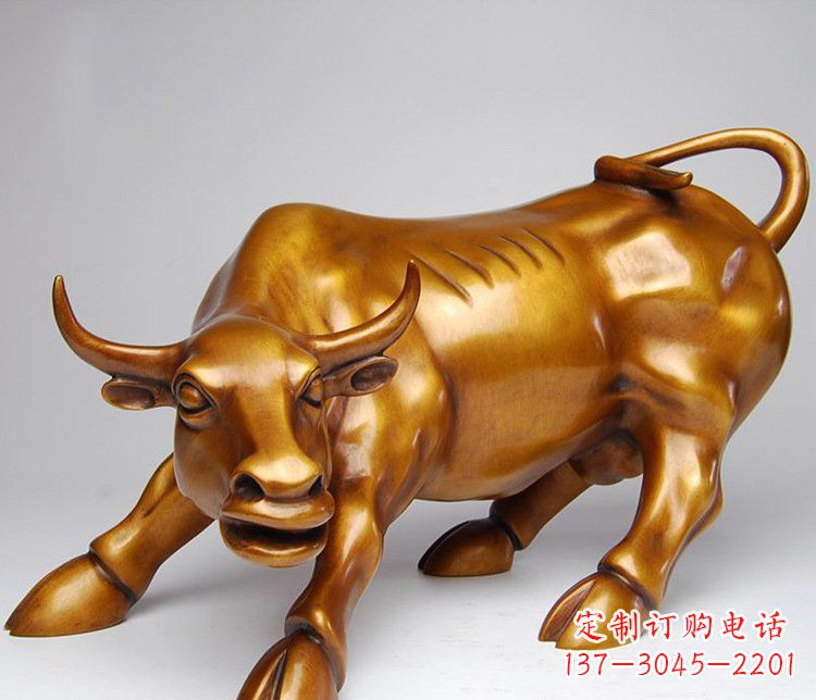 南阳铜雕小区动物牛摆件 (2)