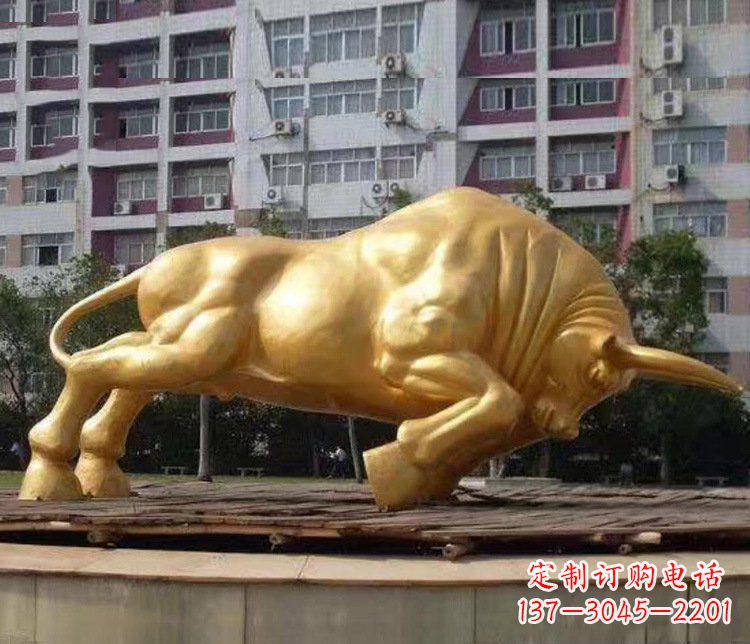 南阳铜雕小区动物牛摆件 (3)