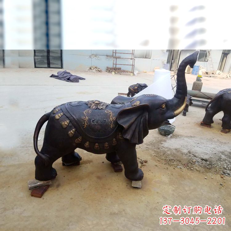 南阳铜雕小象雕塑摆件
