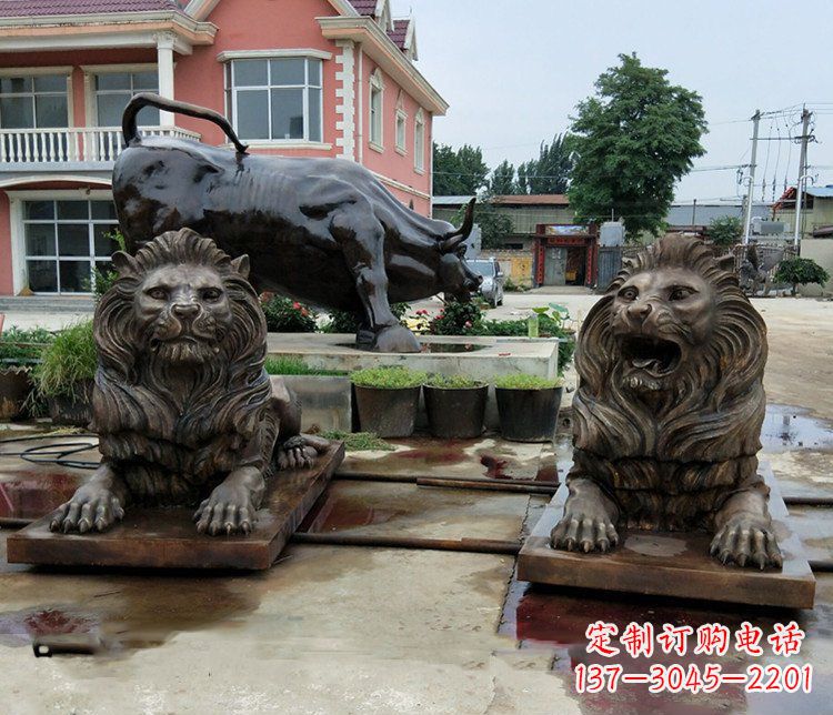 南阳铜雕银行门口狮子雕塑摆件