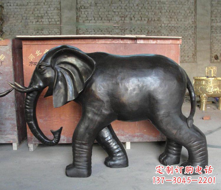 南阳铜雕园林动物大象雕塑