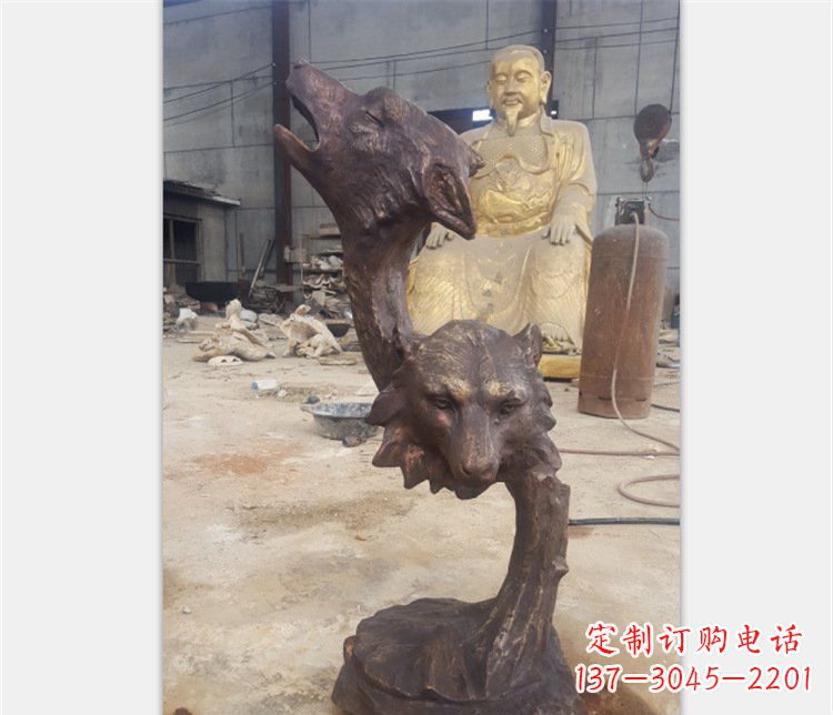南阳铜雕园林金钱豹动物雕塑