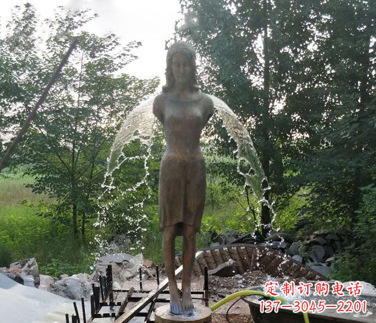 南阳铜雕园林天使雕塑摆件