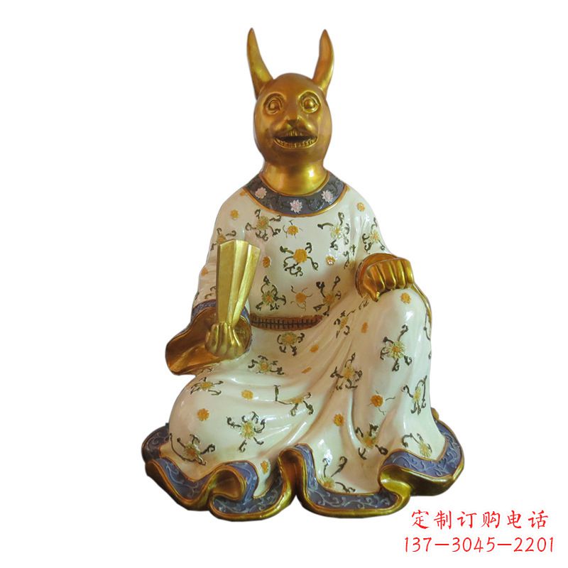 南阳兔-玻璃钢彩绘生肖雕塑