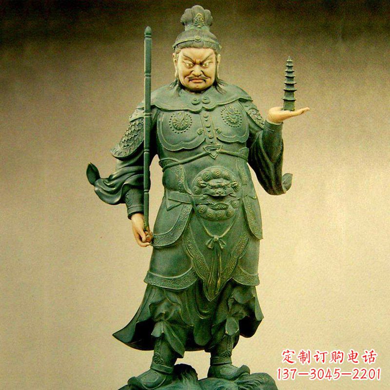 南阳托塔天王彩绘雕塑