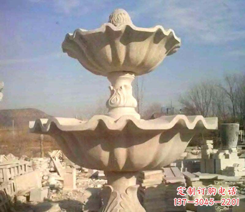 南阳晚霞红大型喷泉石雕