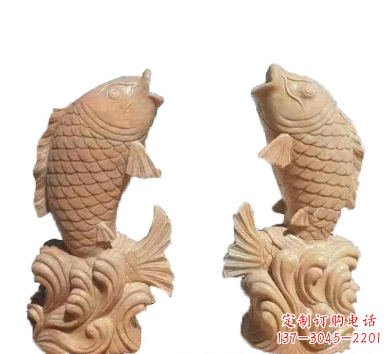 南阳晚霞红公园喷水鲤鱼石雕