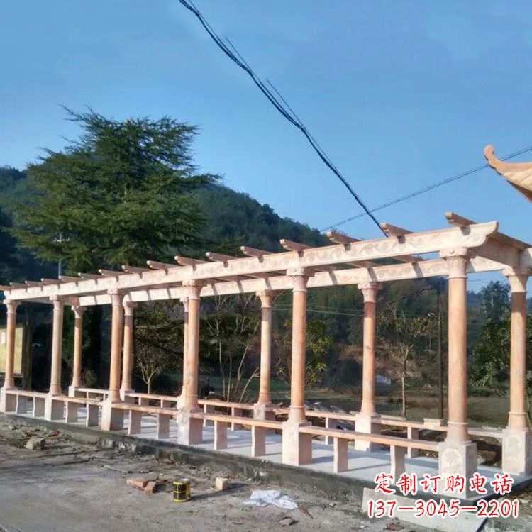 南阳晚霞红花架长廊