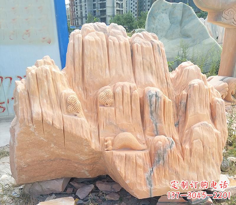 南阳晚霞红景观假山雕塑