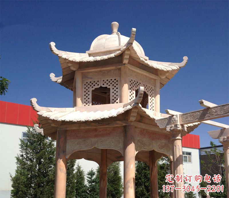 南阳晚霞红景观凉亭雕塑