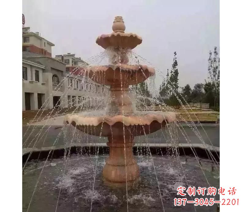 南阳晚霞红喷泉雕塑