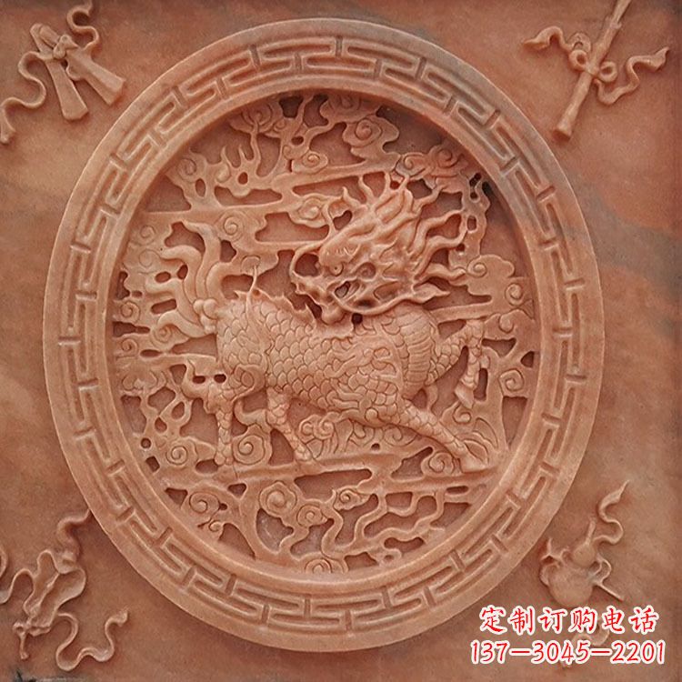 南阳晚霞红麒麟建筑装饰壁画
