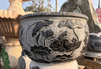 南阳荷花浮雕鱼缸雕塑，让空间更加生机勃勃