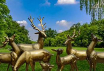 南阳群雄逐鹿，高贵精美的鹿雕塑