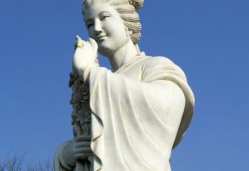 南阳十二花神之三月桃花息夫人汉白玉精美美女雕像