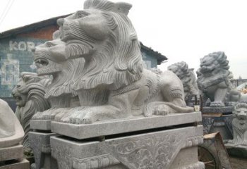 南阳优质石雕汇丰狮子雕塑