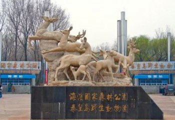 南阳梅花鹿雕塑——令公园更美丽