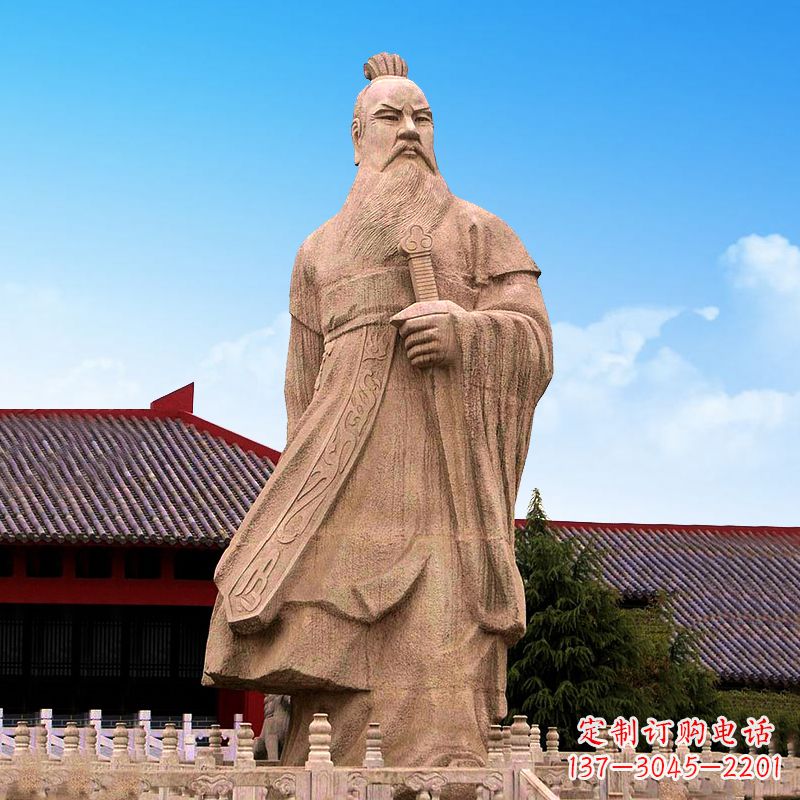 南阳魏武帝曹操砂岩石雕塑像
