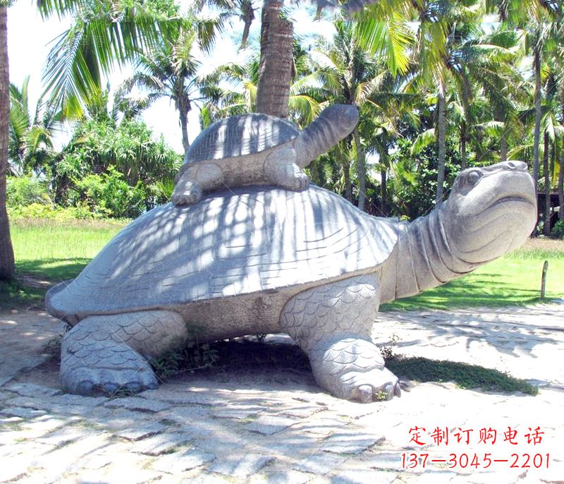 南阳乌龟母子石雕