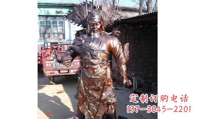 南阳武财神持刀关公铜雕 (3)
