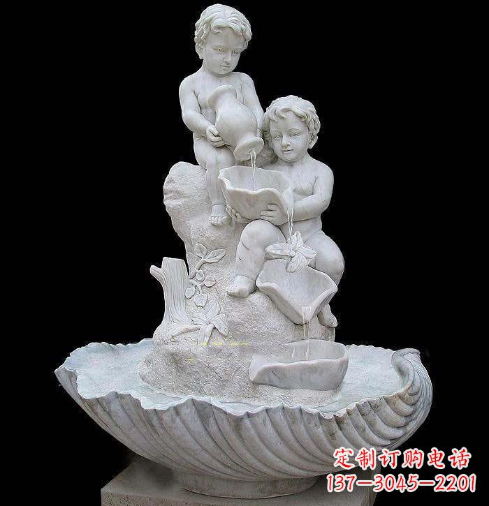 南阳西方儿童喷泉石雕