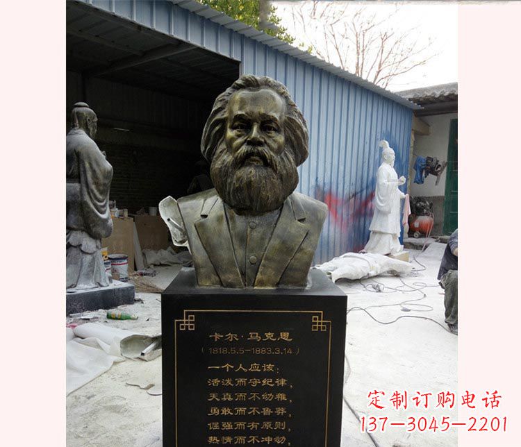 南阳西方名人马克思胸像铜雕