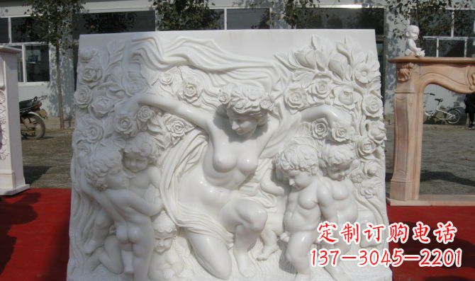南阳西方女人与孩子汉白玉浮雕