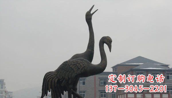 南阳仙鹤公园景观铜雕