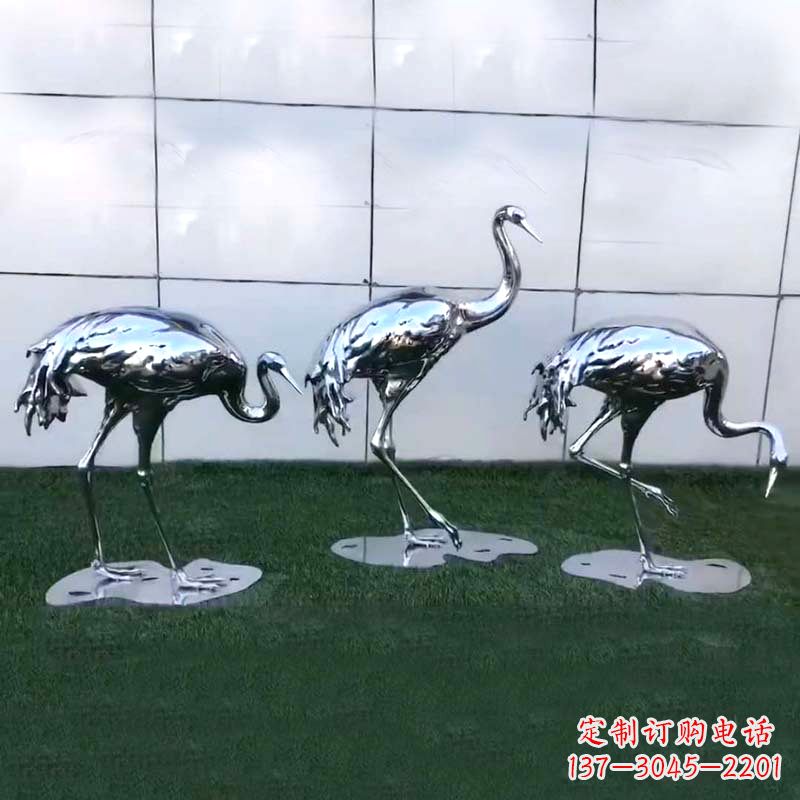 南阳仙鹤镜面不锈钢雕塑