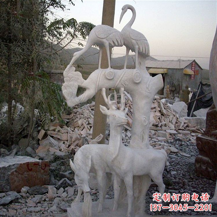 南阳仙鹤石雕景观摆件
