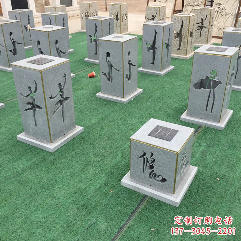南阳现代镂花石灯