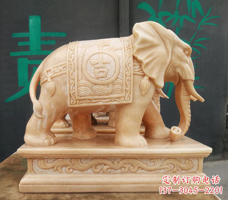 南阳现代石雕大象雕像
