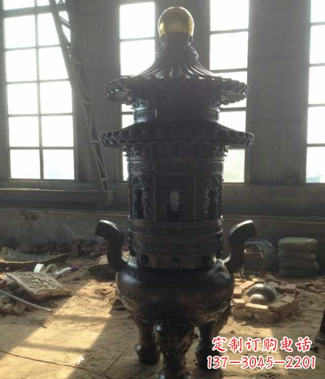 南阳香炉铜雕塑 (2)