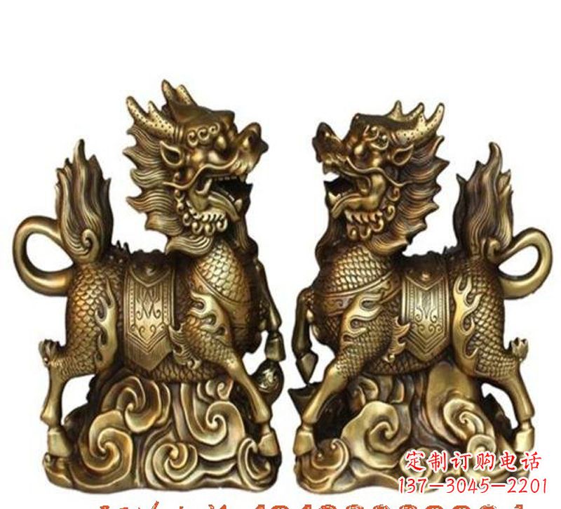 南阳祥云麒麟铜雕
