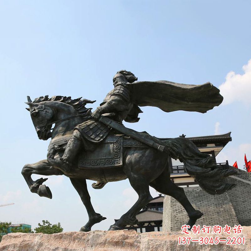 南阳项羽骑马铜雕景观雕塑-景区景点历史名人西楚霸王雕像