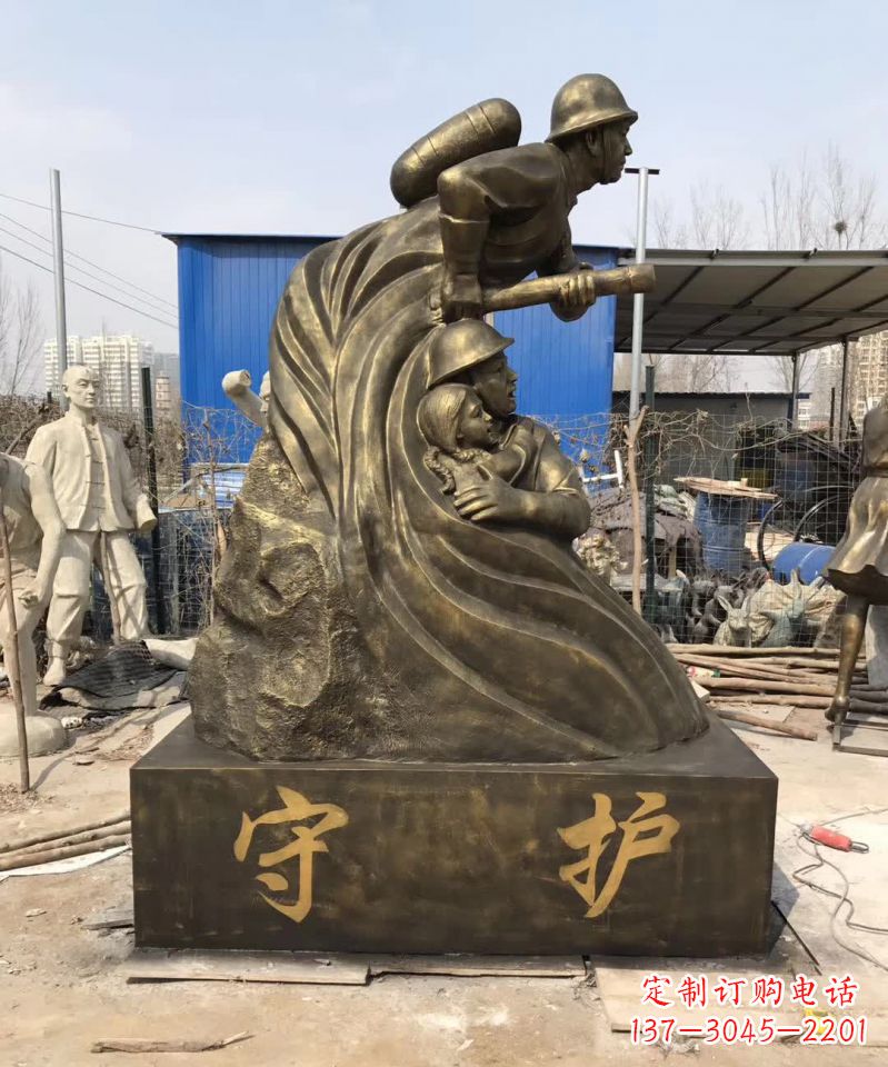 南阳消防员铜雕112