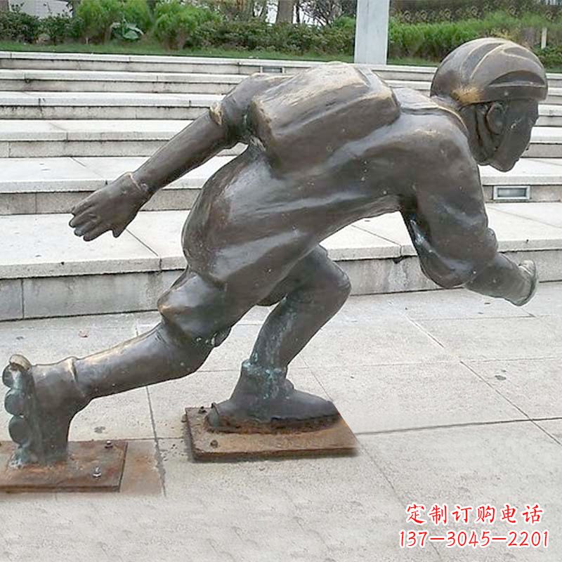 南阳小孩滑旱冰广场人物运动雕塑
