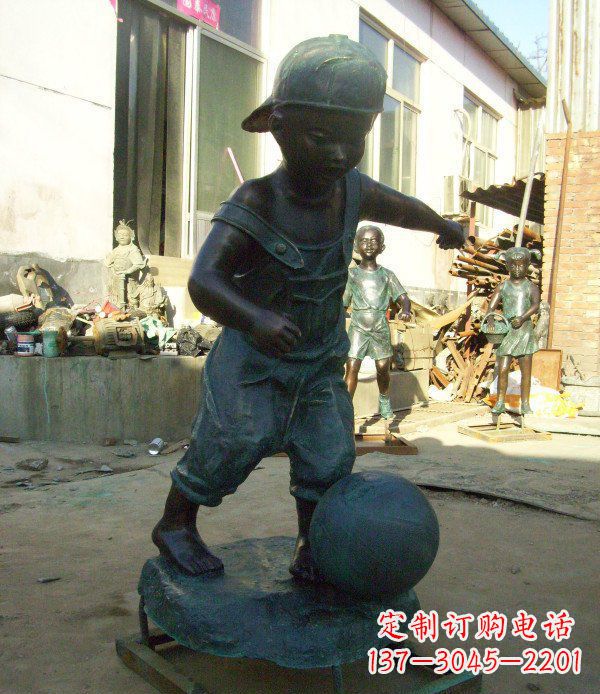 南阳小孩玩耍青铜人物铜雕