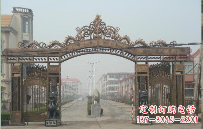 南阳小区不锈钢门口牌坊雕塑