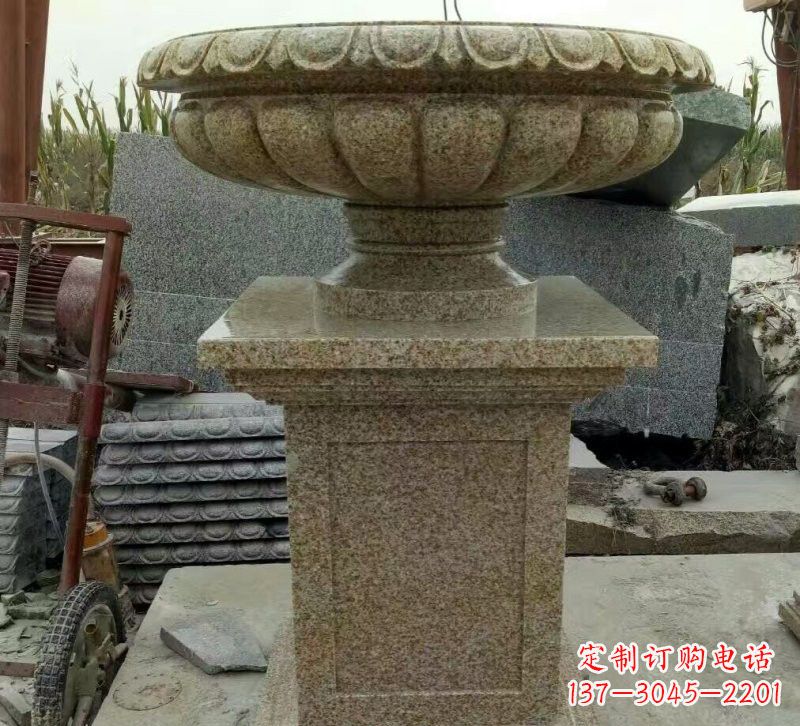 南阳小区花岗岩花盆雕塑