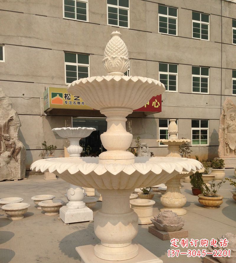 南阳小区景观菠萝式喷泉石雕