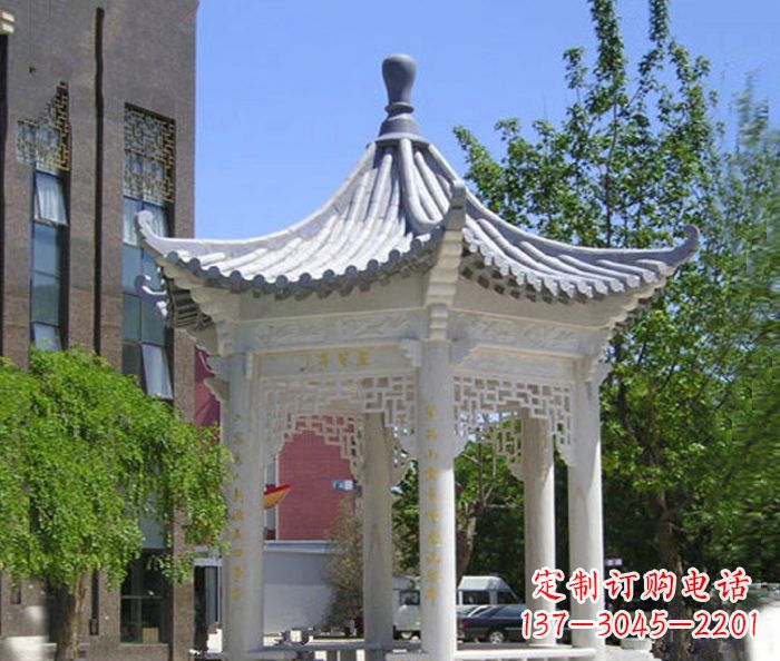 南阳小区景观大理石凉亭