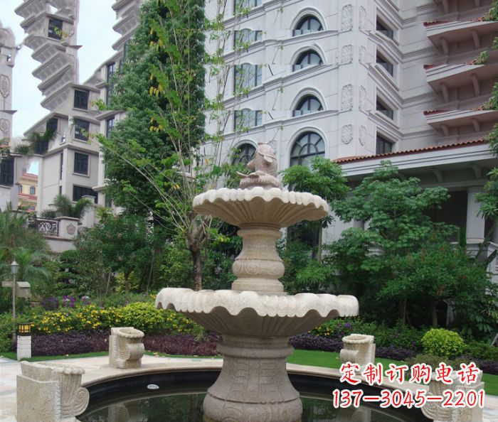 南阳小区景观大理石鲤鱼喷泉石雕