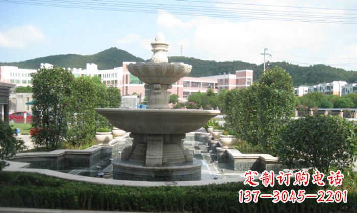 南阳小区景观大理石喷泉石雕 (2)
