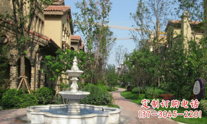 南阳小区景观大理石喷泉石雕 (5)