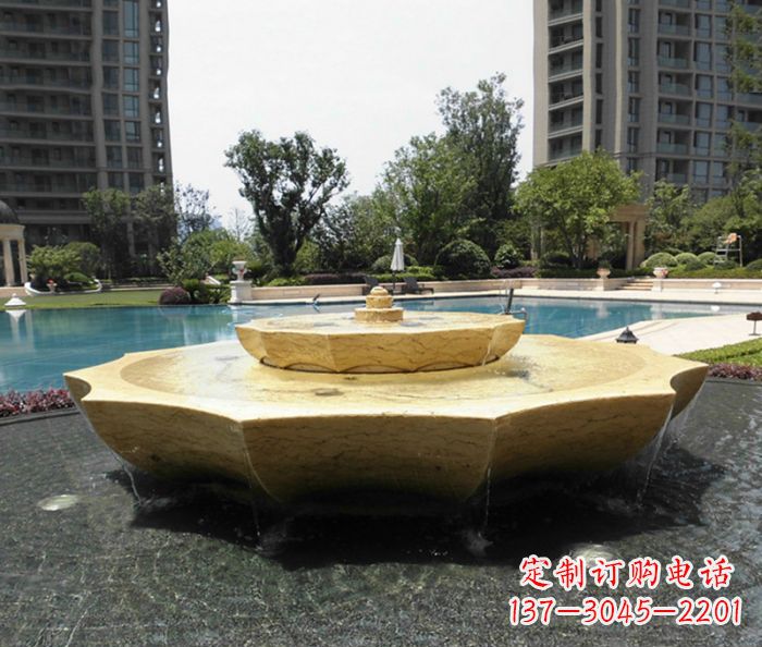 南阳小区景观大理石喷泉石雕 (6)