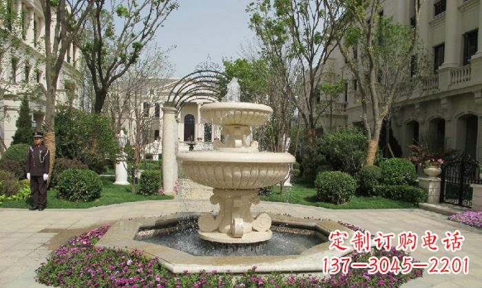 南阳小区景观大理石喷泉石雕 (7)