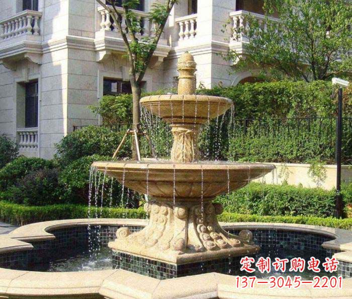 南阳小区景观大型喷泉石雕 (2)