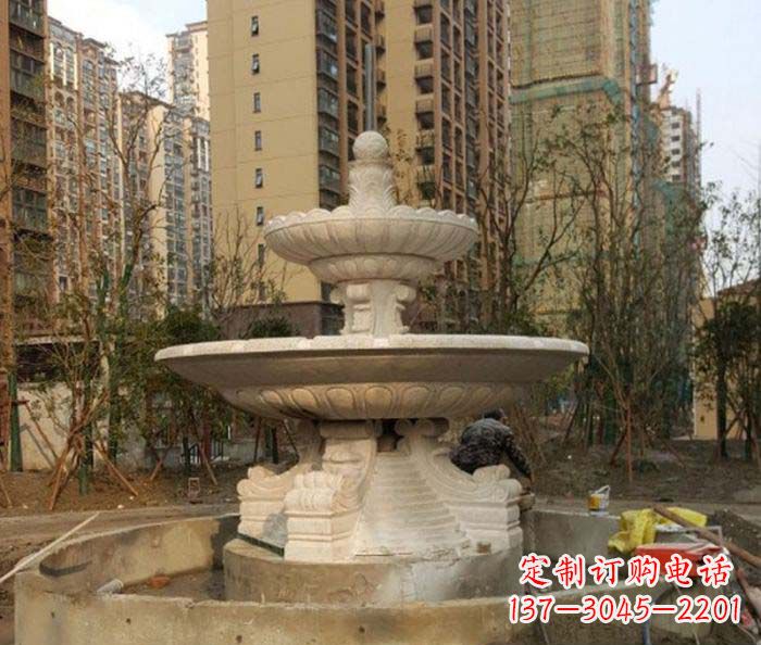 南阳小区景观大型喷泉石雕 (3)