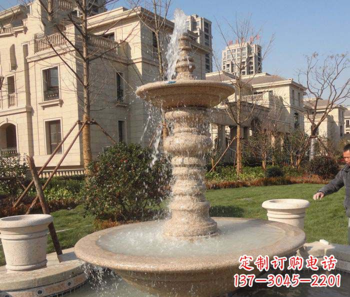 南阳小区景观多层喷泉石雕 (2)